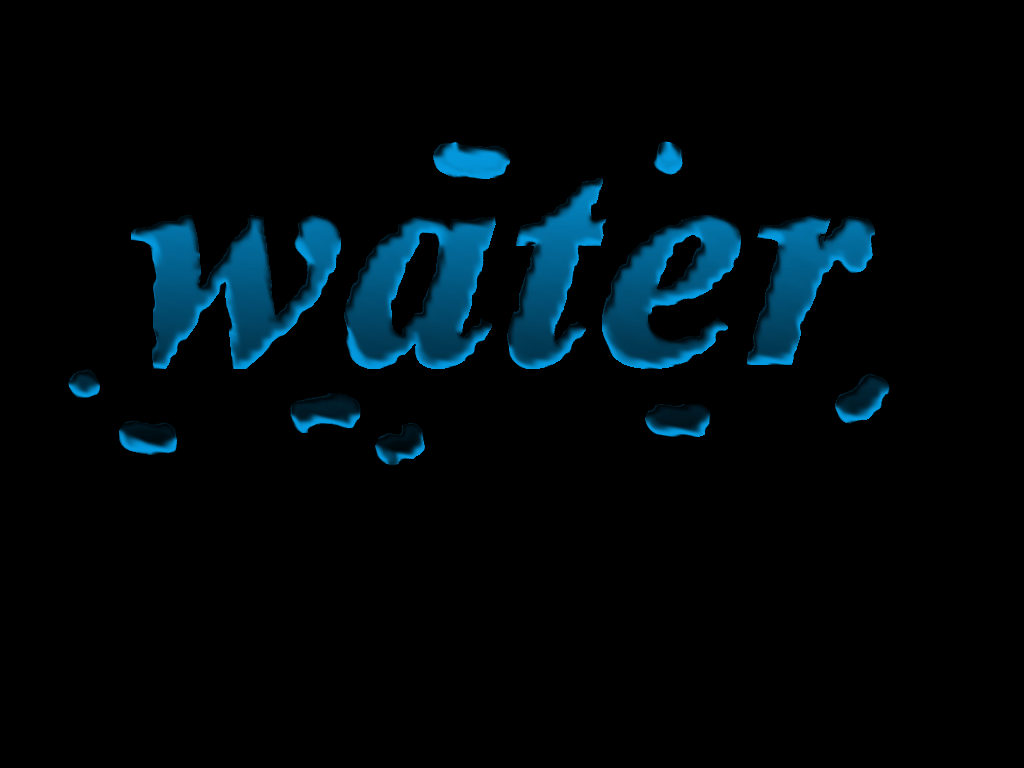 Эффект букв из воды